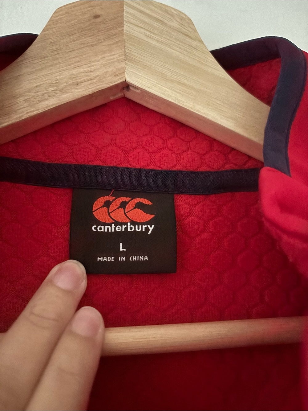 Men's Red Quarter-Zip Rugby Pullover - Picture 2 of 4